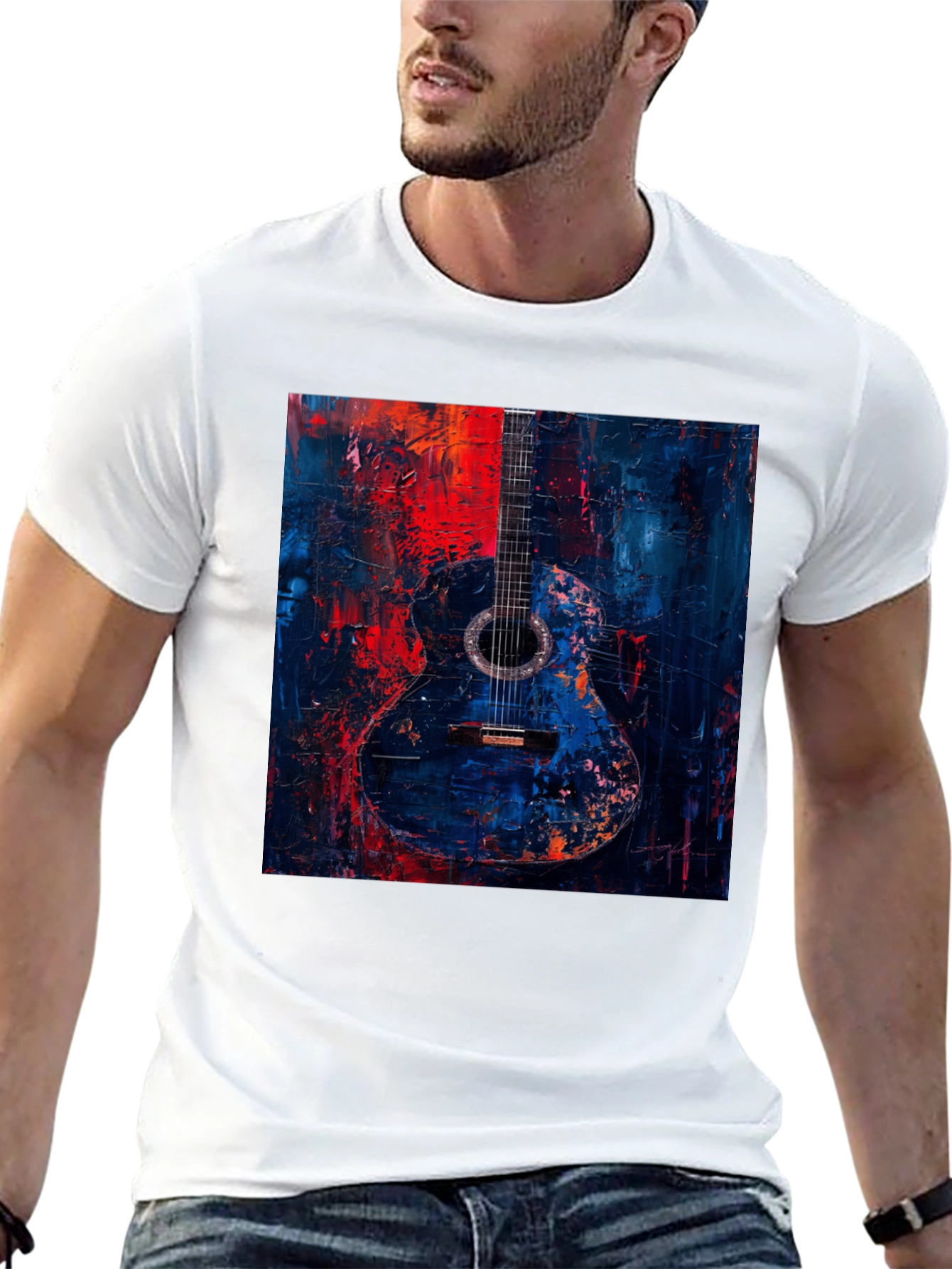 Abstract Guitar Art Black T-Shirt