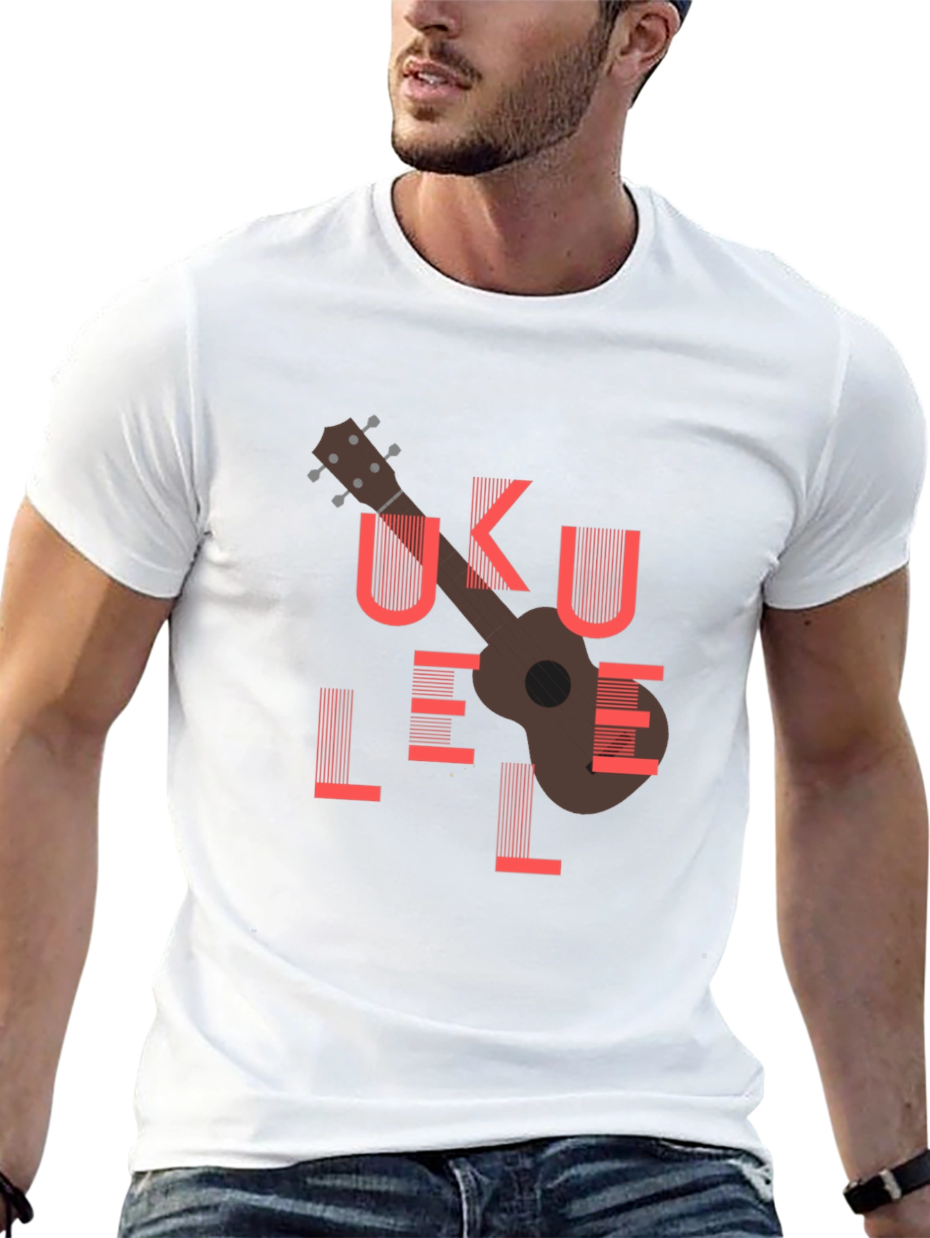Ukulele Graphic Tee - Black