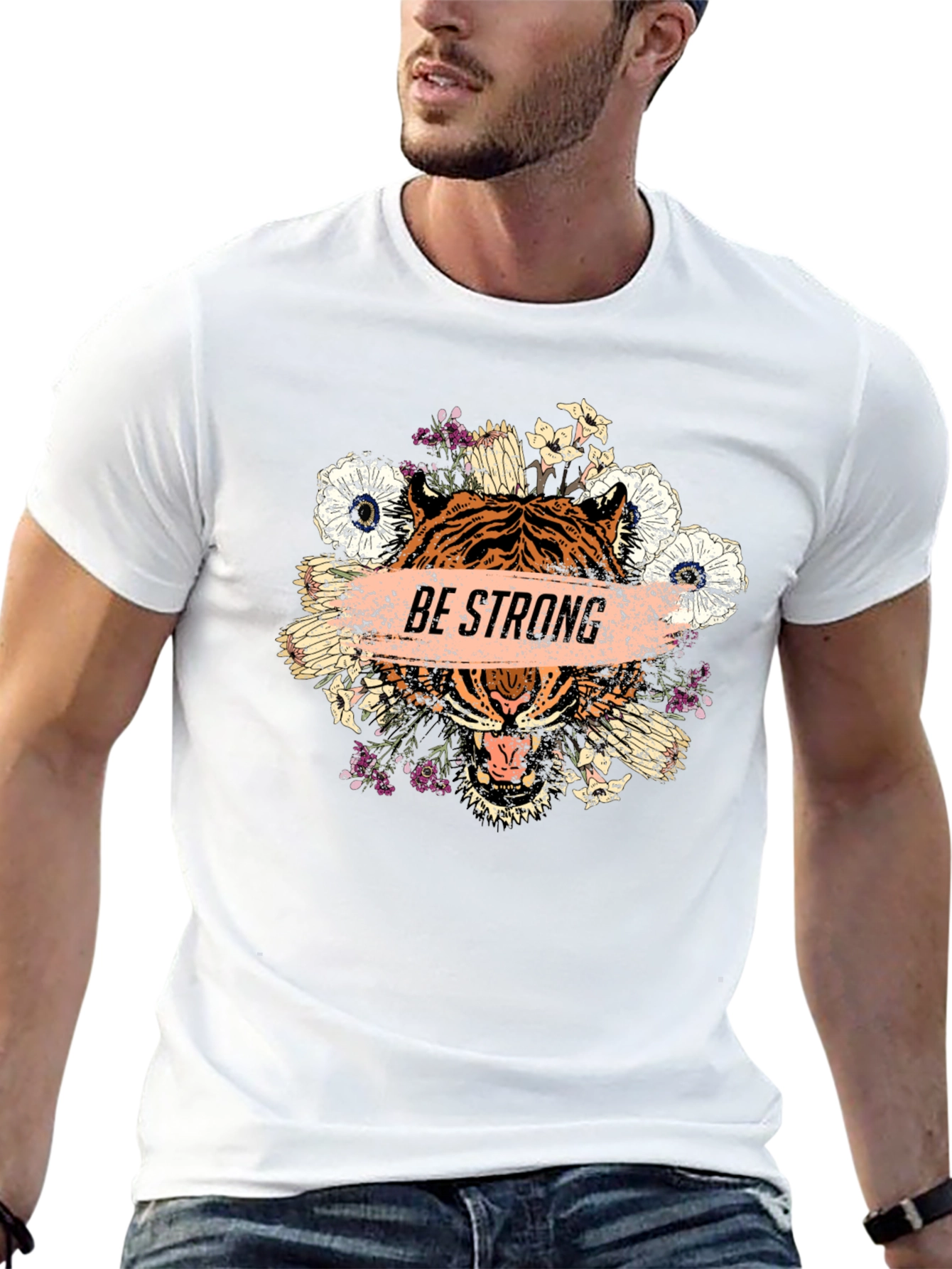 Be Strong Tiger Graphic T-Shirt