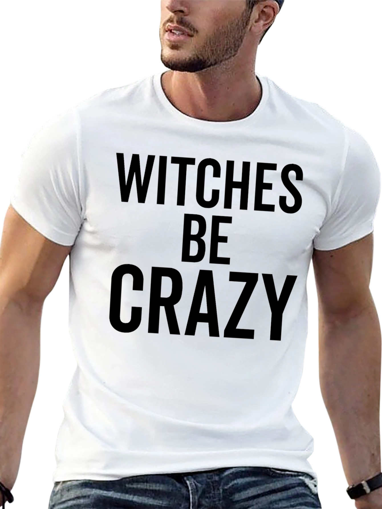 Witches Be Crazy Graphic Tee - Black Cotton T-Shirt