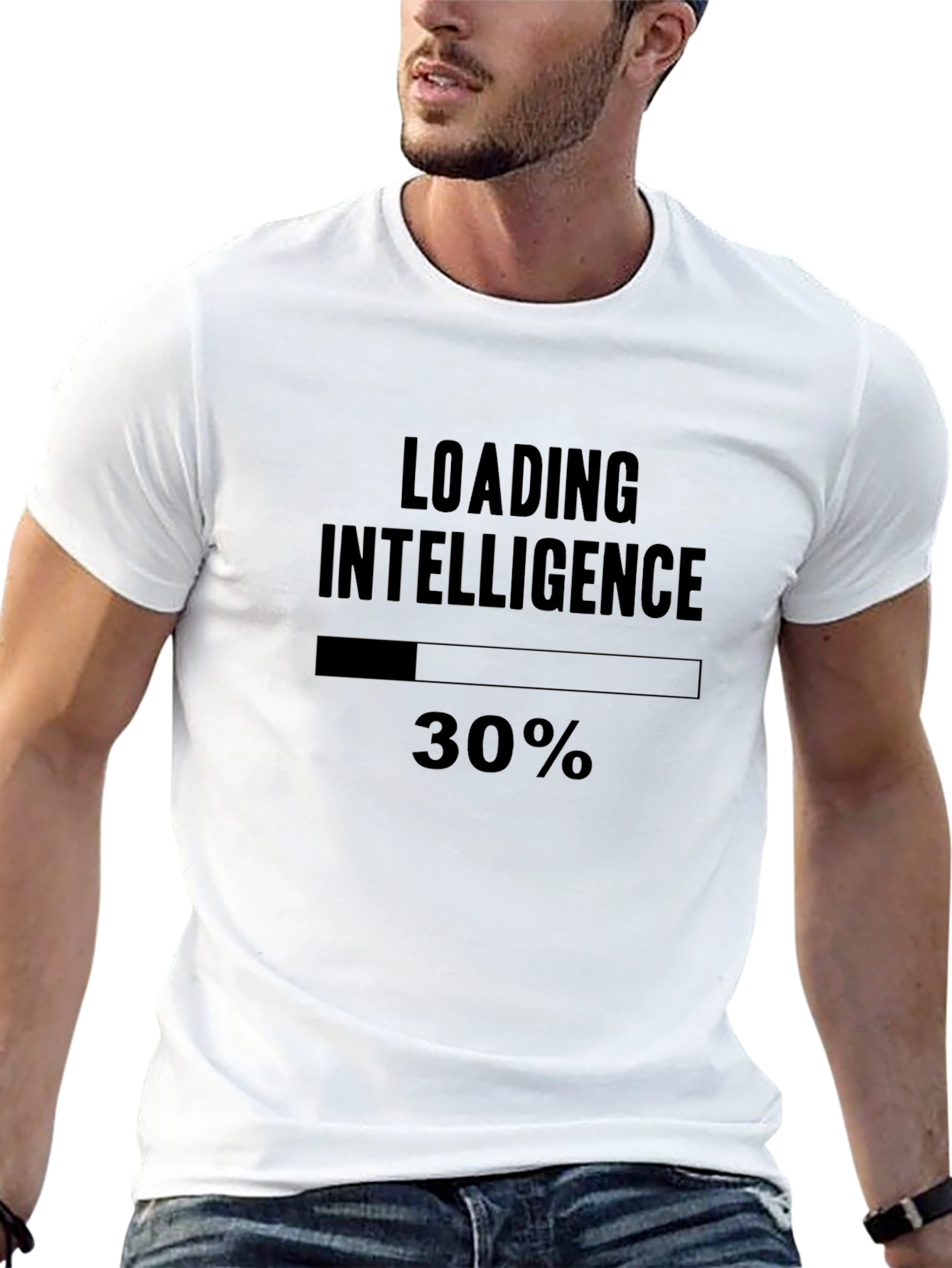 Loading Intelligence Mens Black Graphic Tee Shirt