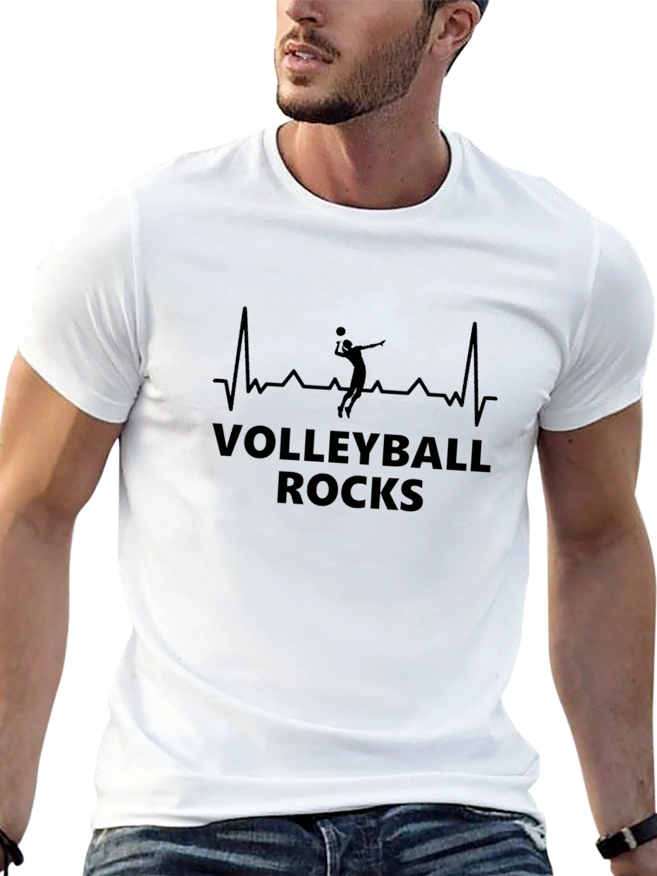 Volleyball Rocks T-Shirt - Sporty Graphic Tee