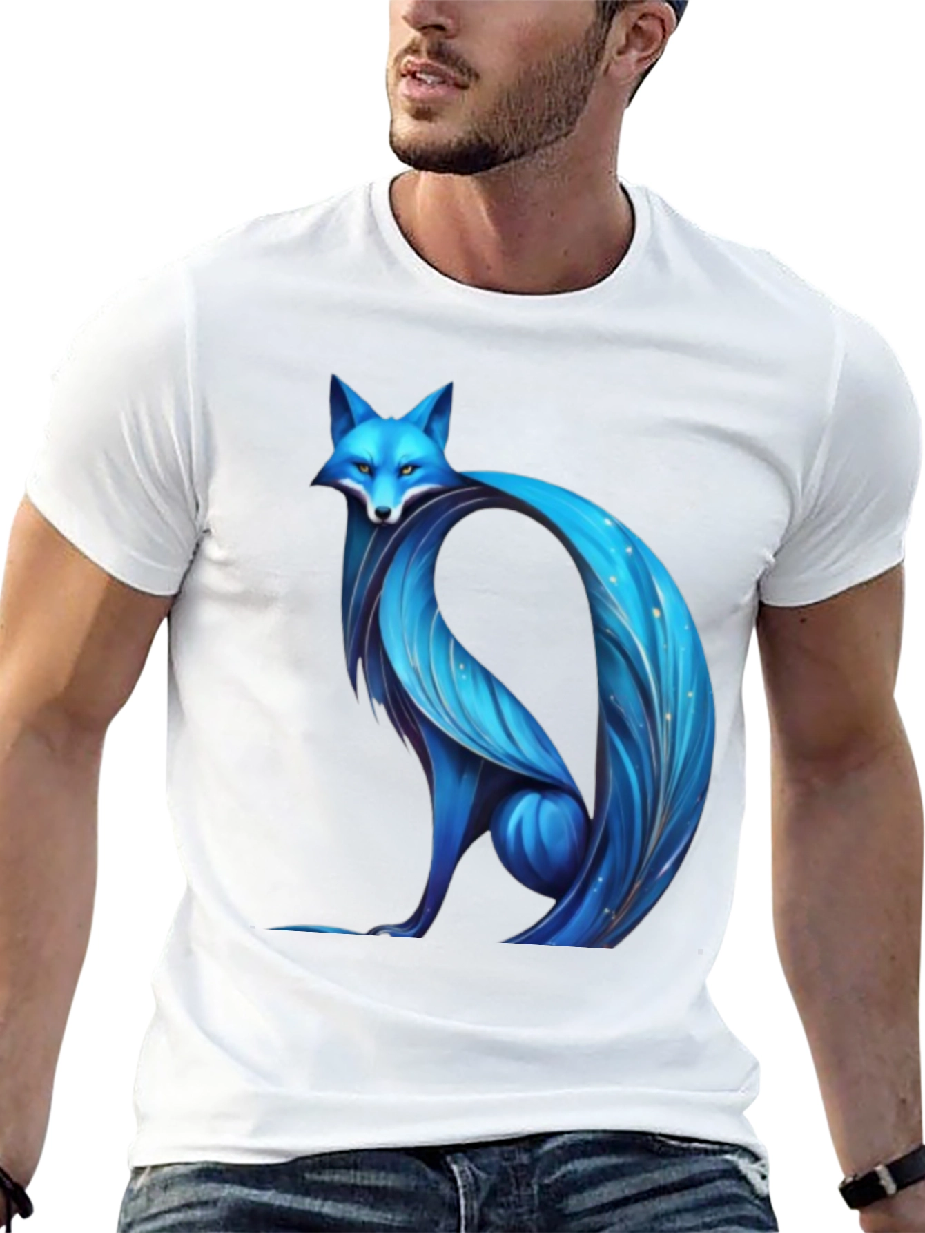Blue Fox Graphic Tee - Modern Stylish Design