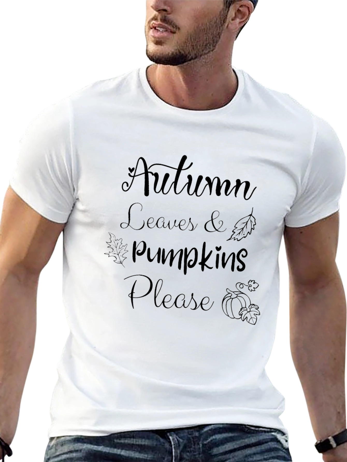 Autumn Leaves & Pumpkins Please Graphic Tee