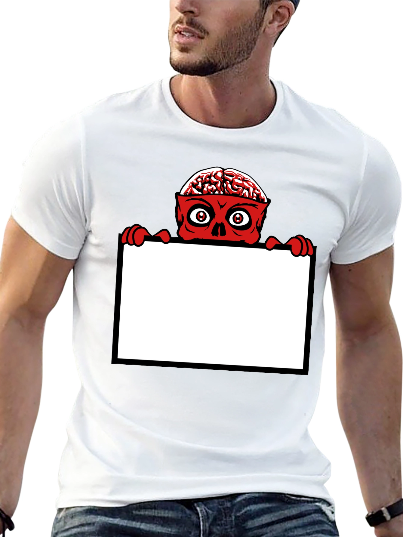 Brainy Zombie Graphic Tee - Unique Halloween Shirt