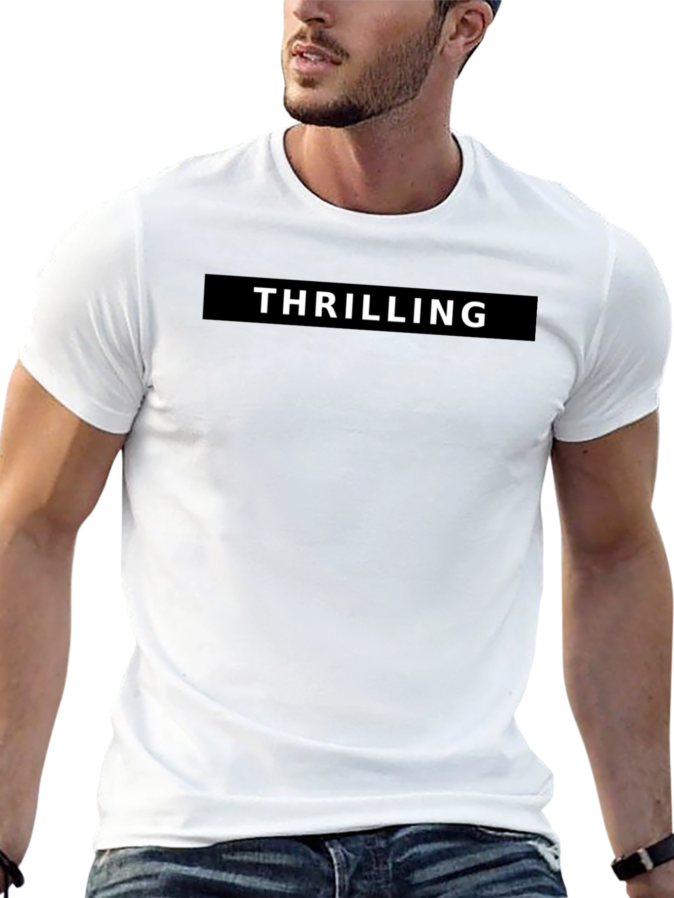 Thrilling Black Graphic Tee