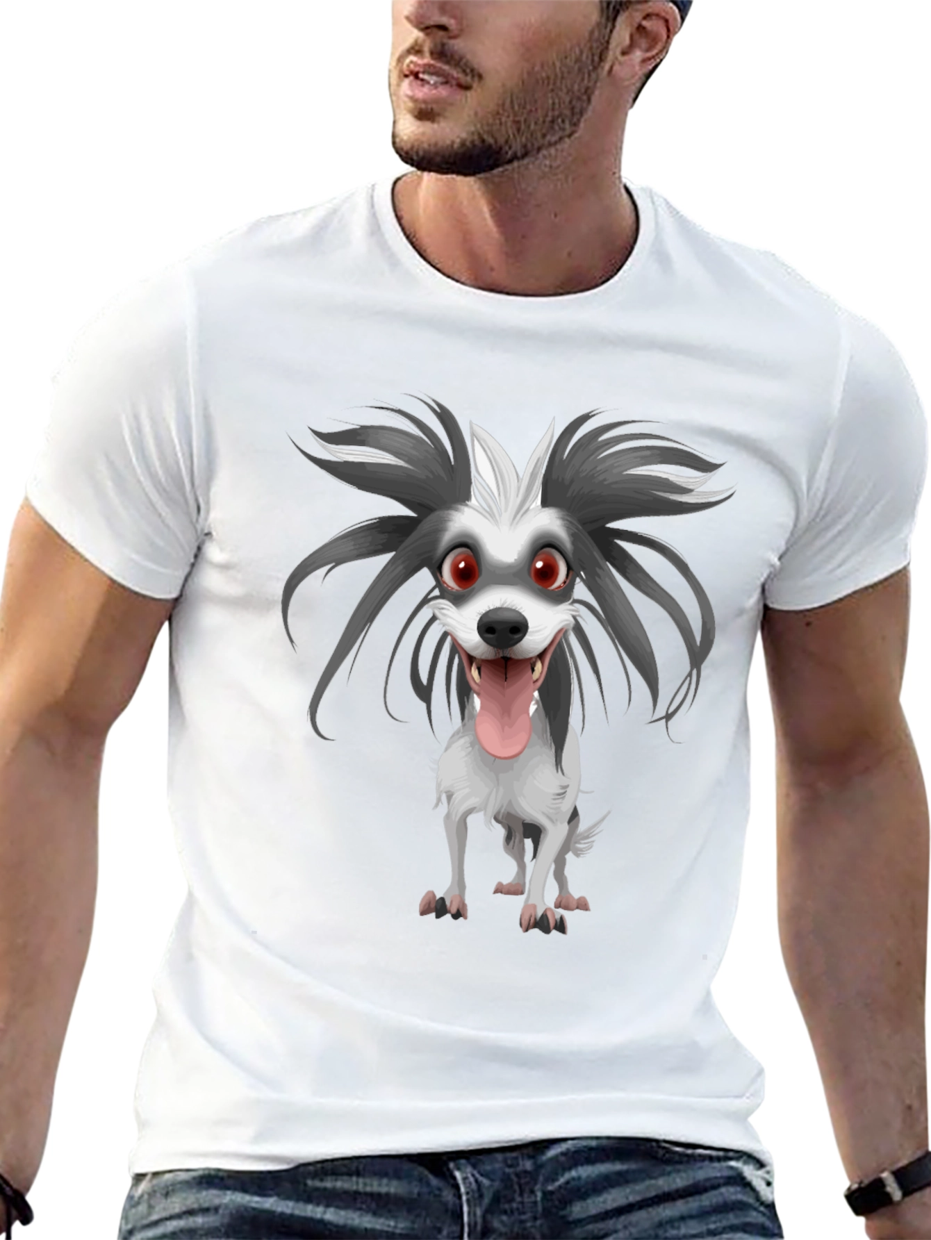 Cartoon Dog Graphic Print Tee