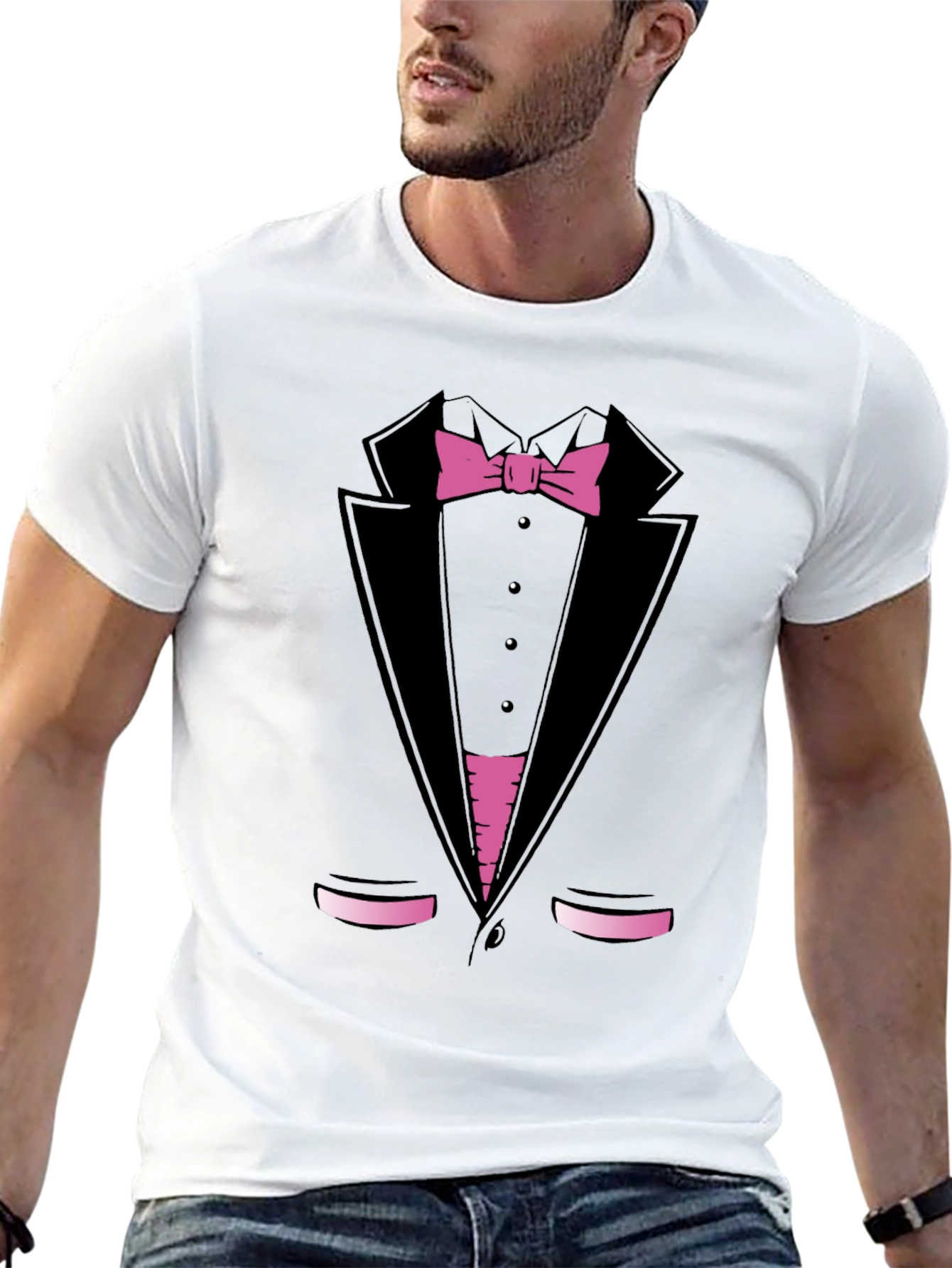 Tuxedo Print T-Shirt - Funny Dress Up Tee