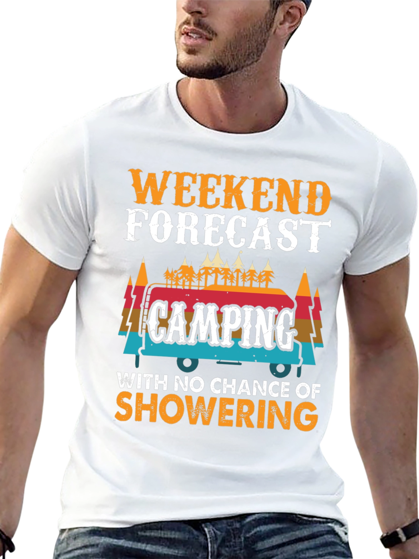 Weekend Forecast Camping Graphic Tee