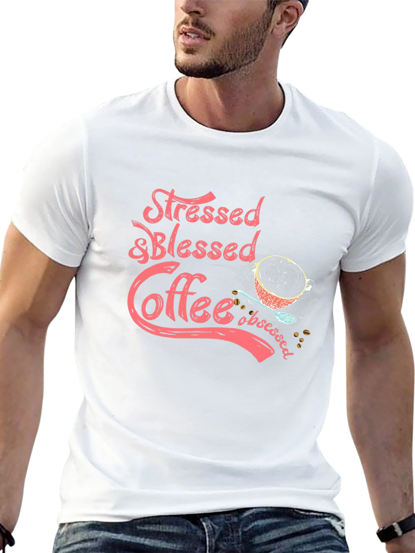 Stressed & Blessed Coffee Obsessed Graphic Tee