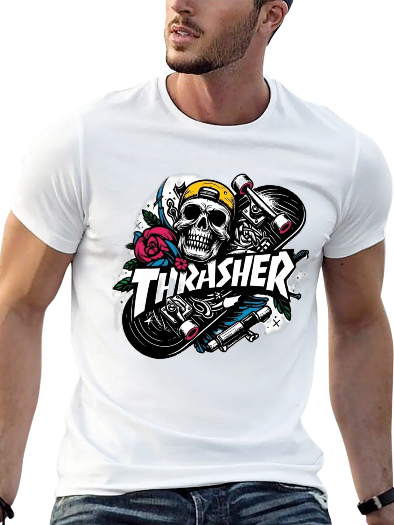 Thrasher Skull Skateboard Graphic Black T-Shirt