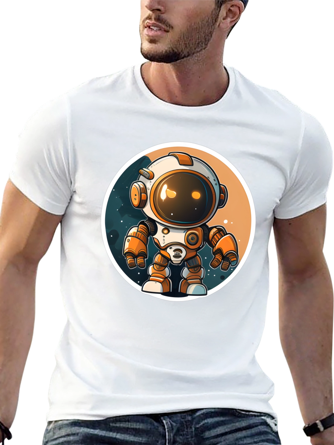 Astronaut Robot Graphic Tee