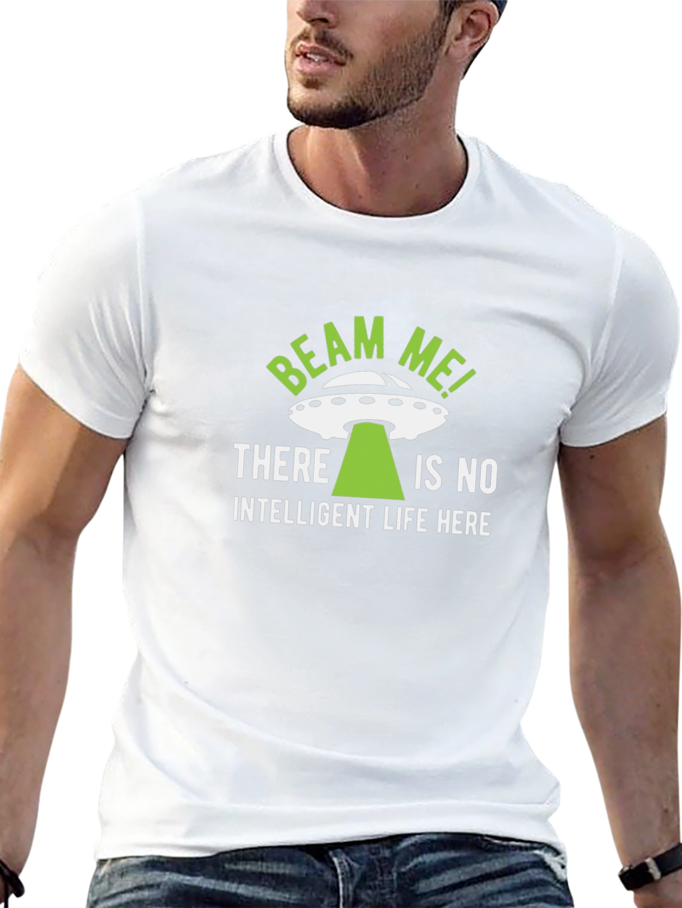 Beam Me Up T-Shirt Alien UFO Novelty Tee