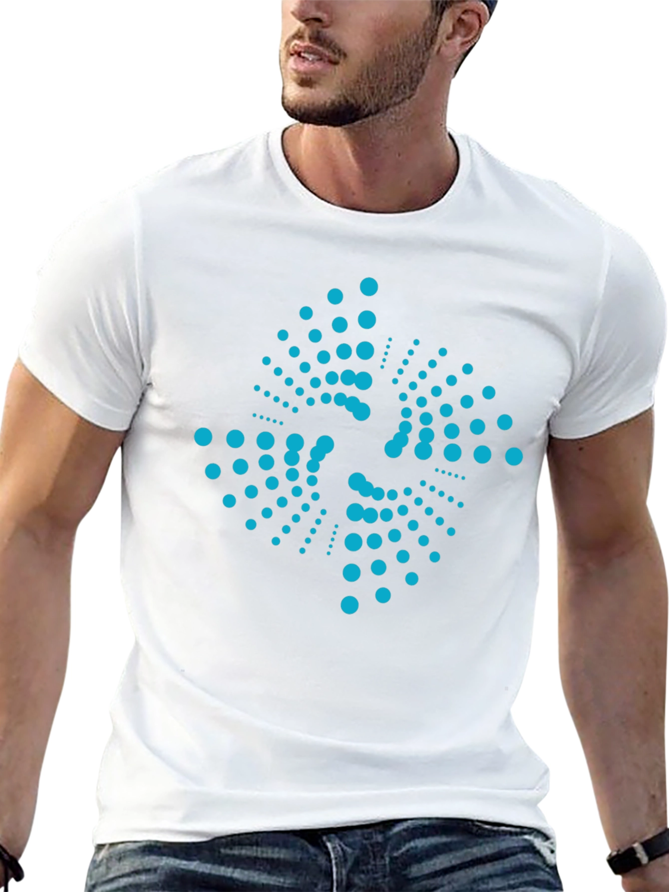 Abstract Dot Pattern Black T-Shirt