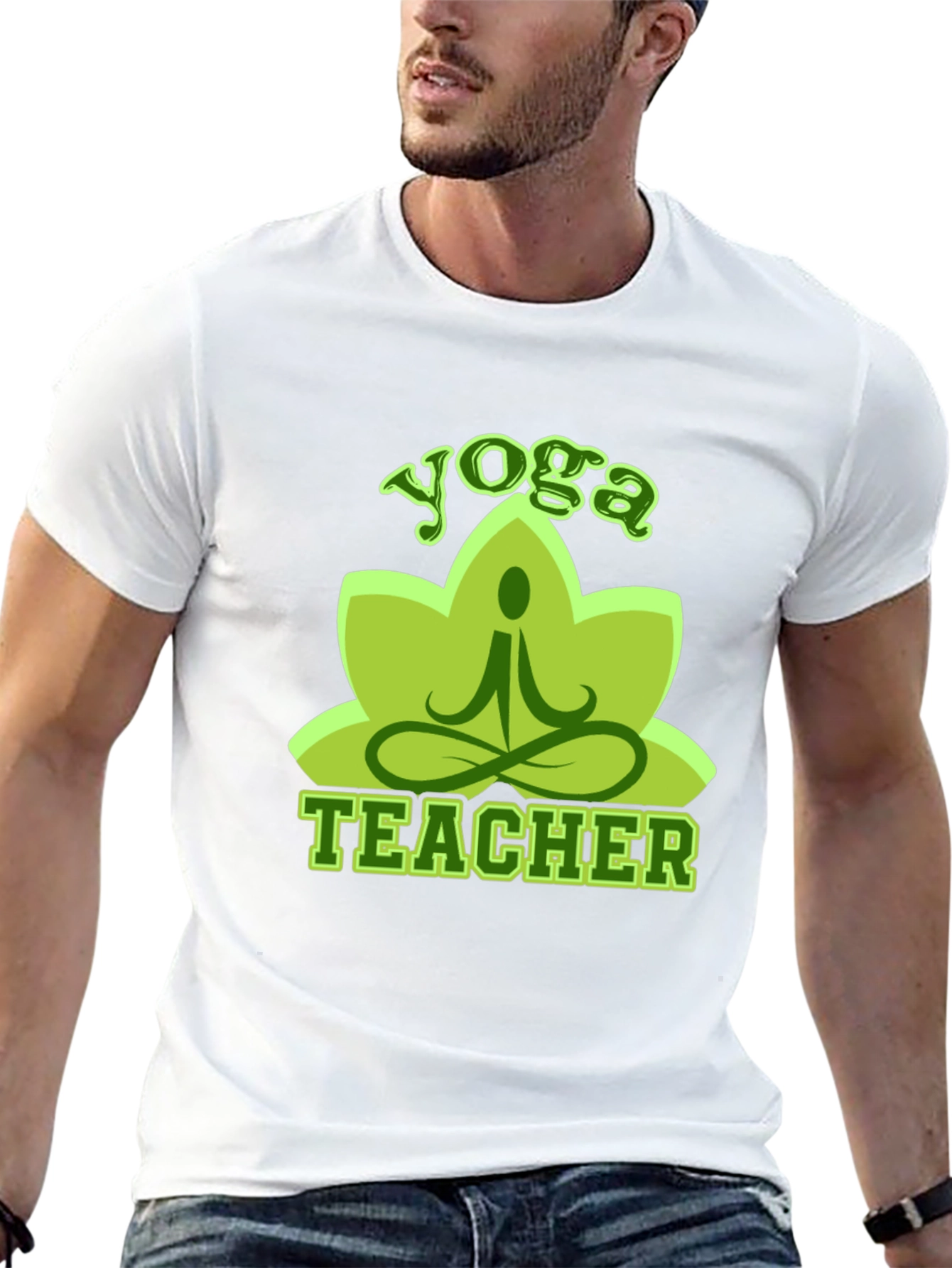 Yoga Teacher T-Shirt - Lotus Design Soft Cotton Blend