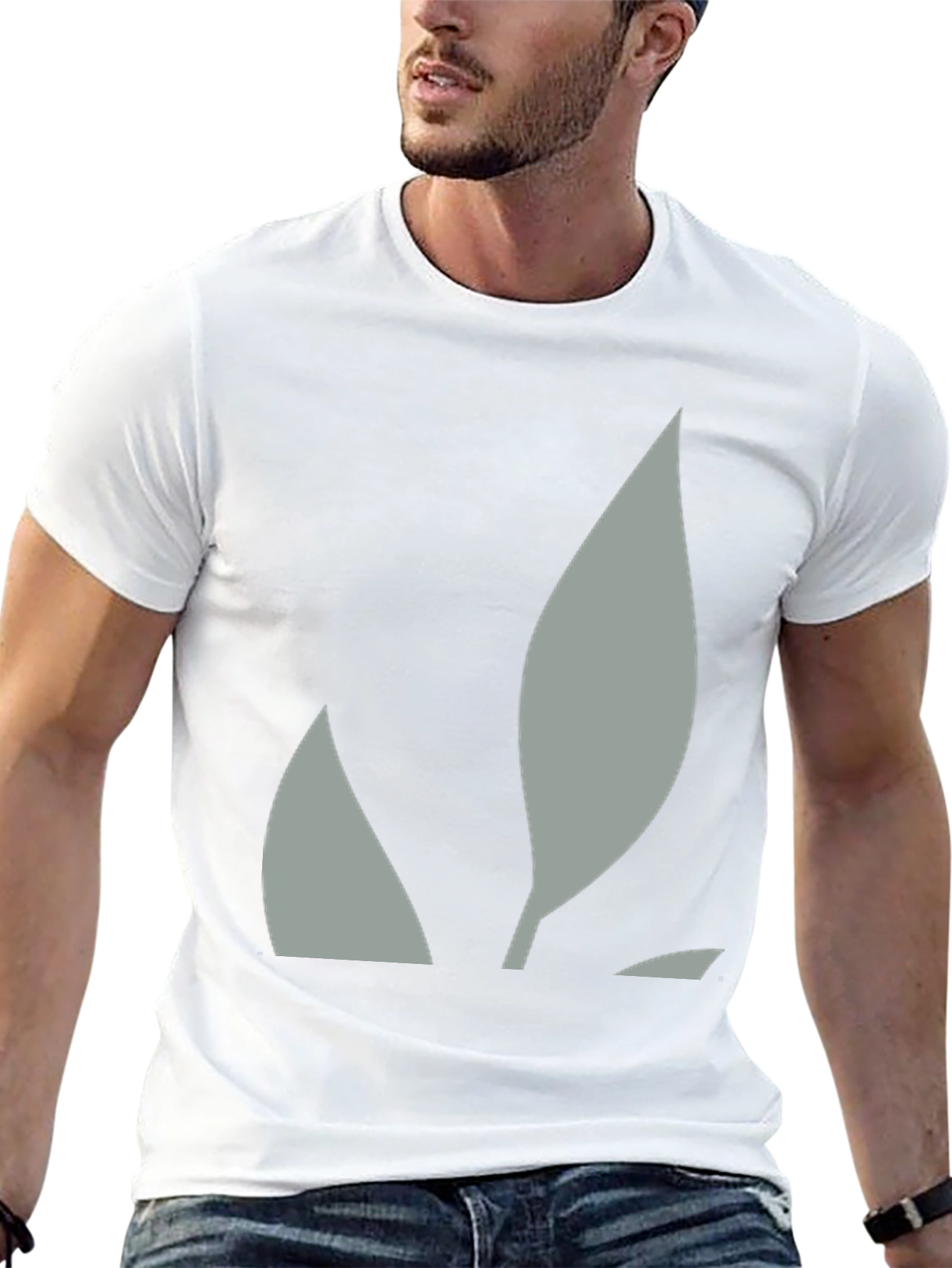 Abstract Leaf Graphic Black Tee