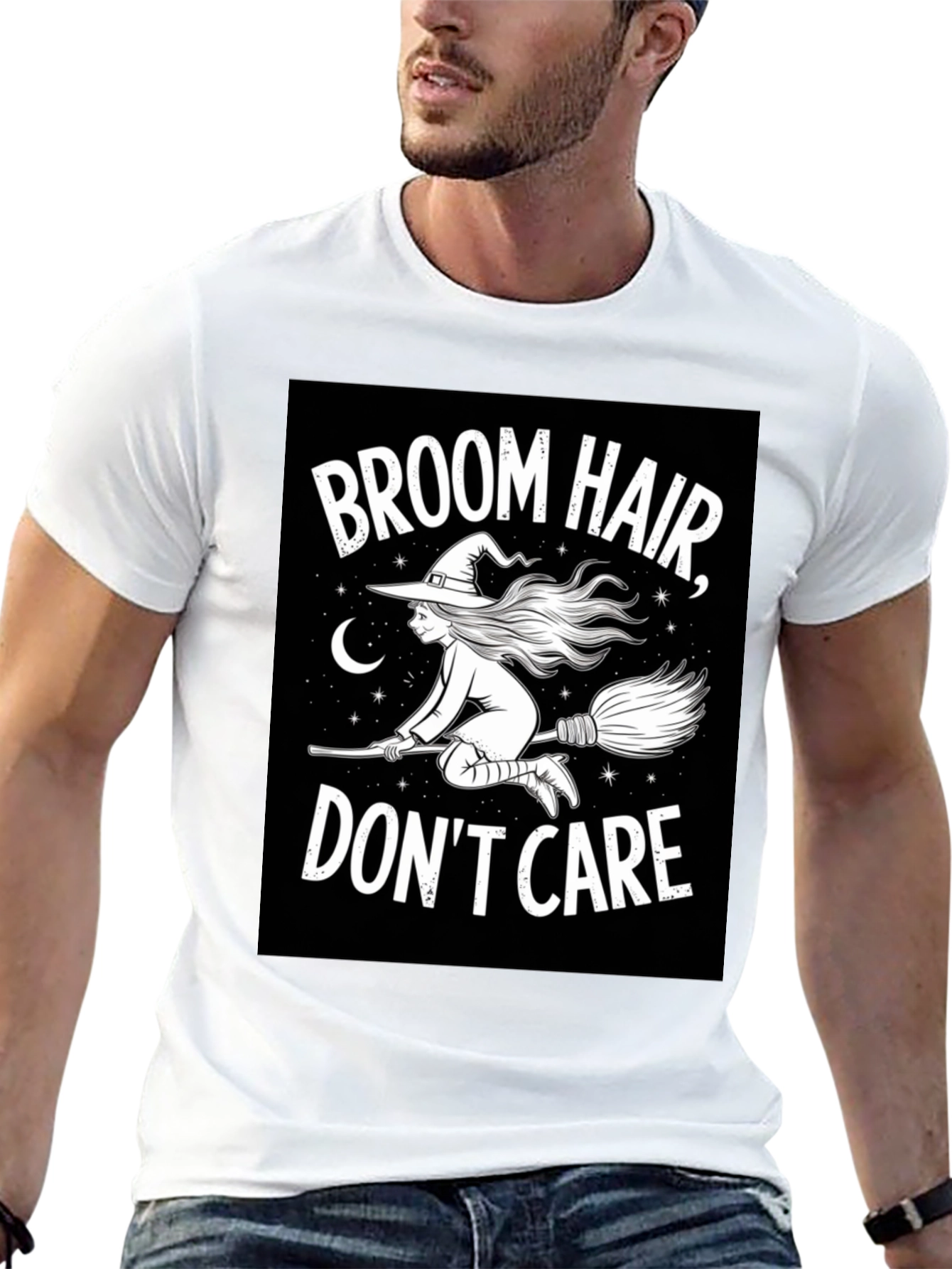 Broom Hair Dont Care Black T-Shirt