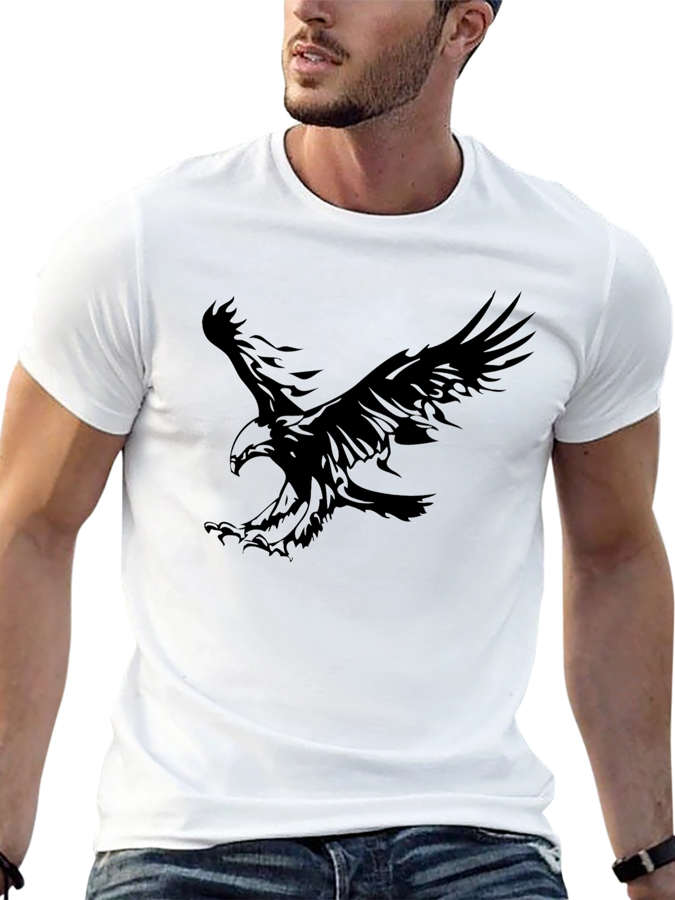 Black Eagle Graphic Tee - Mens Casual T-Shirt