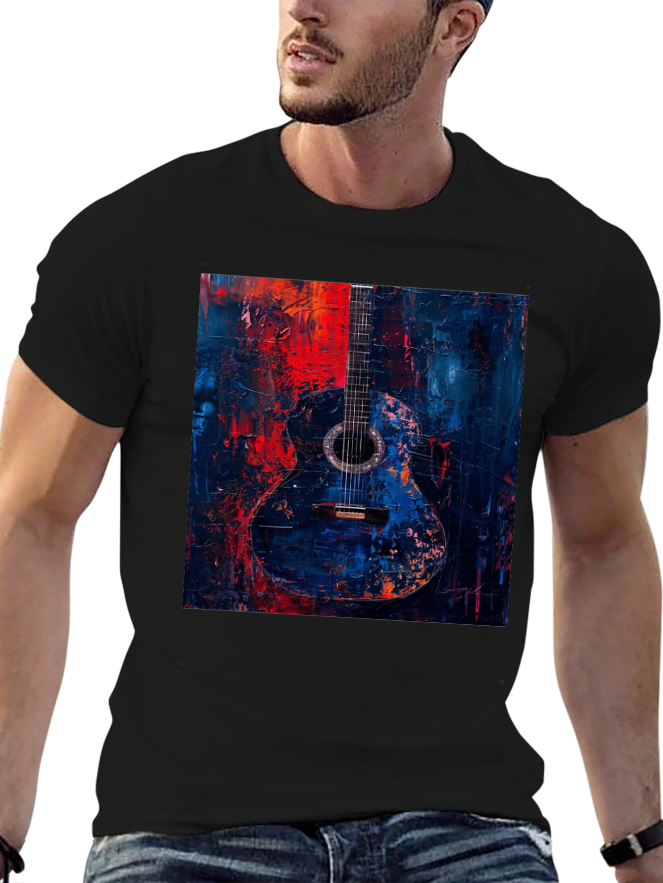 Abstract Guitar Art Black T-Shirt