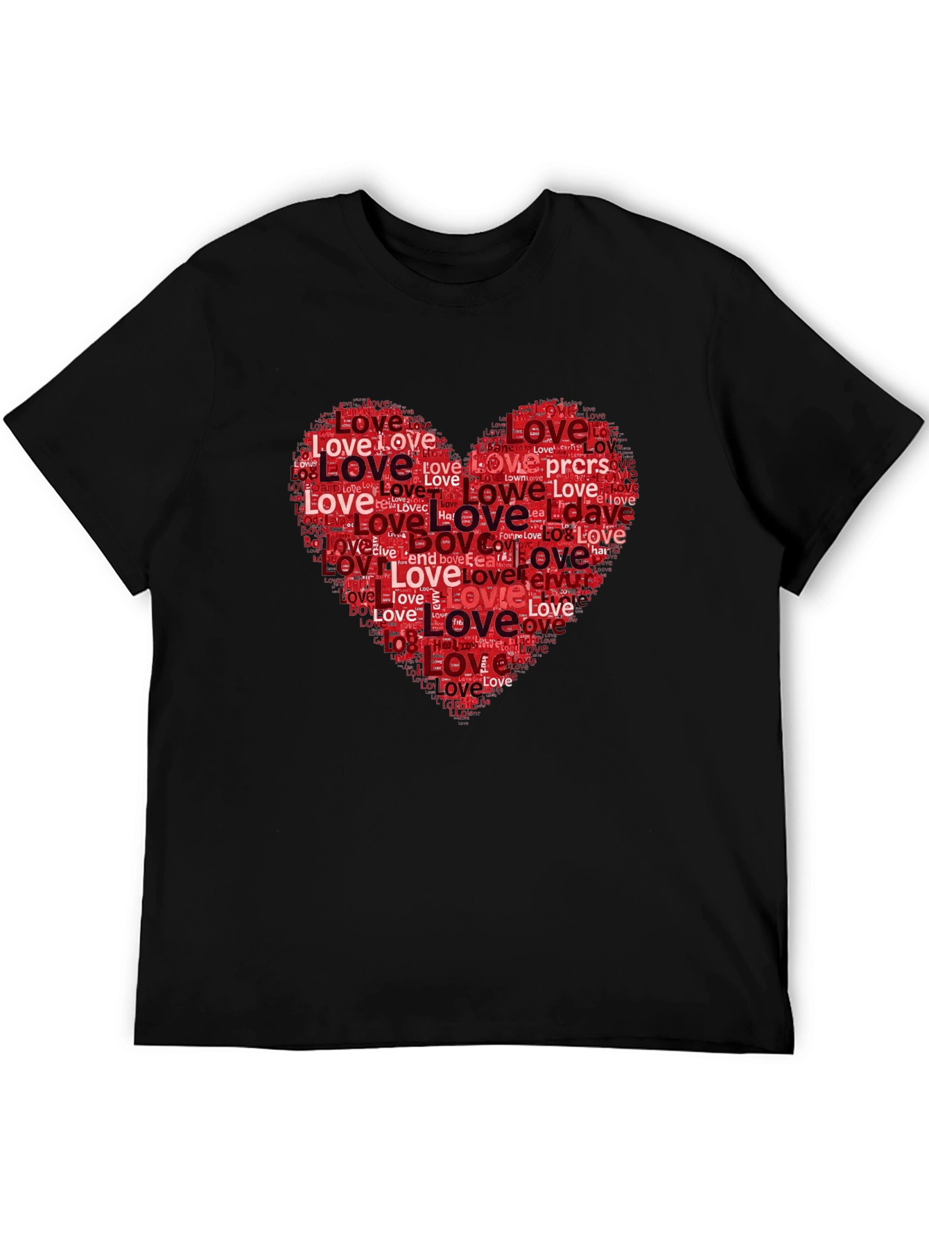 Love Heart Word Art Graphic Tee