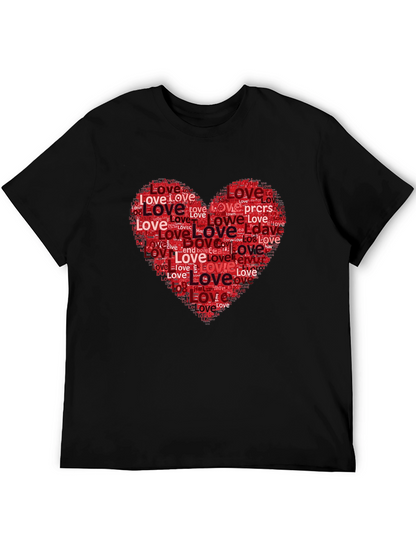 Love Heart Word Art Graphic Tee