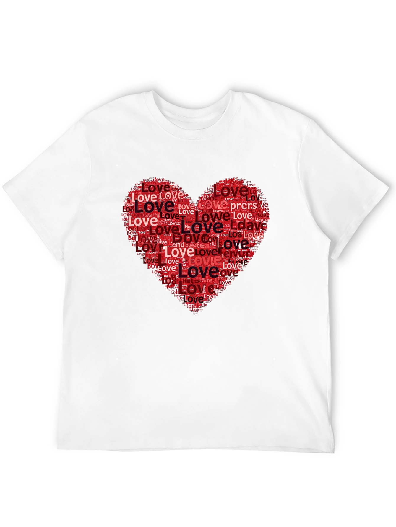 Love Heart Word Art Graphic Tee