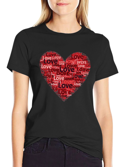 Love Heart Word Art Graphic Tee
