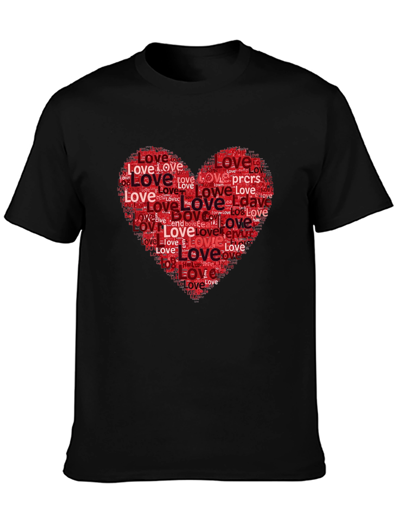 Love Heart Word Art Graphic Tee