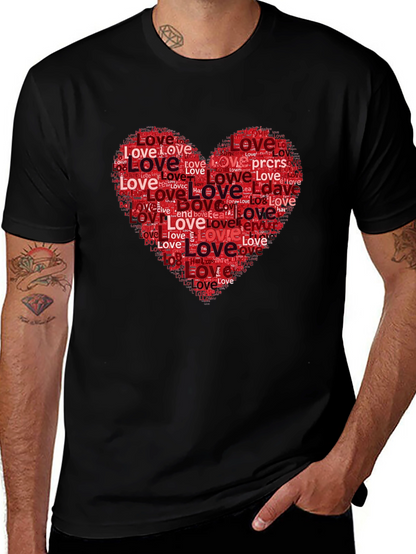 Love Heart Word Art Graphic Tee