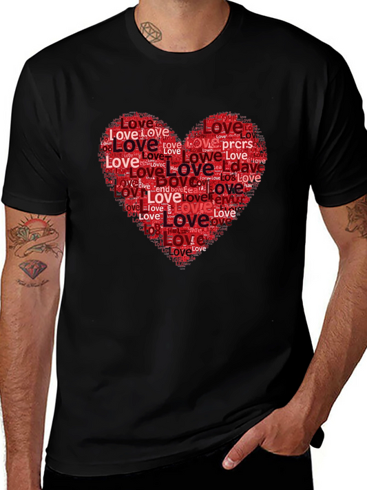 Love Heart Word Art Graphic Tee