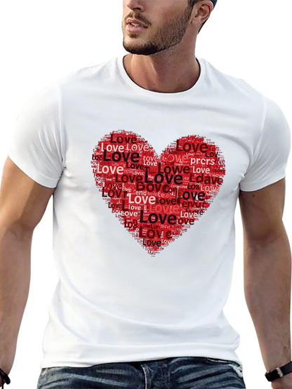 Love Heart Word Art Graphic Tee
