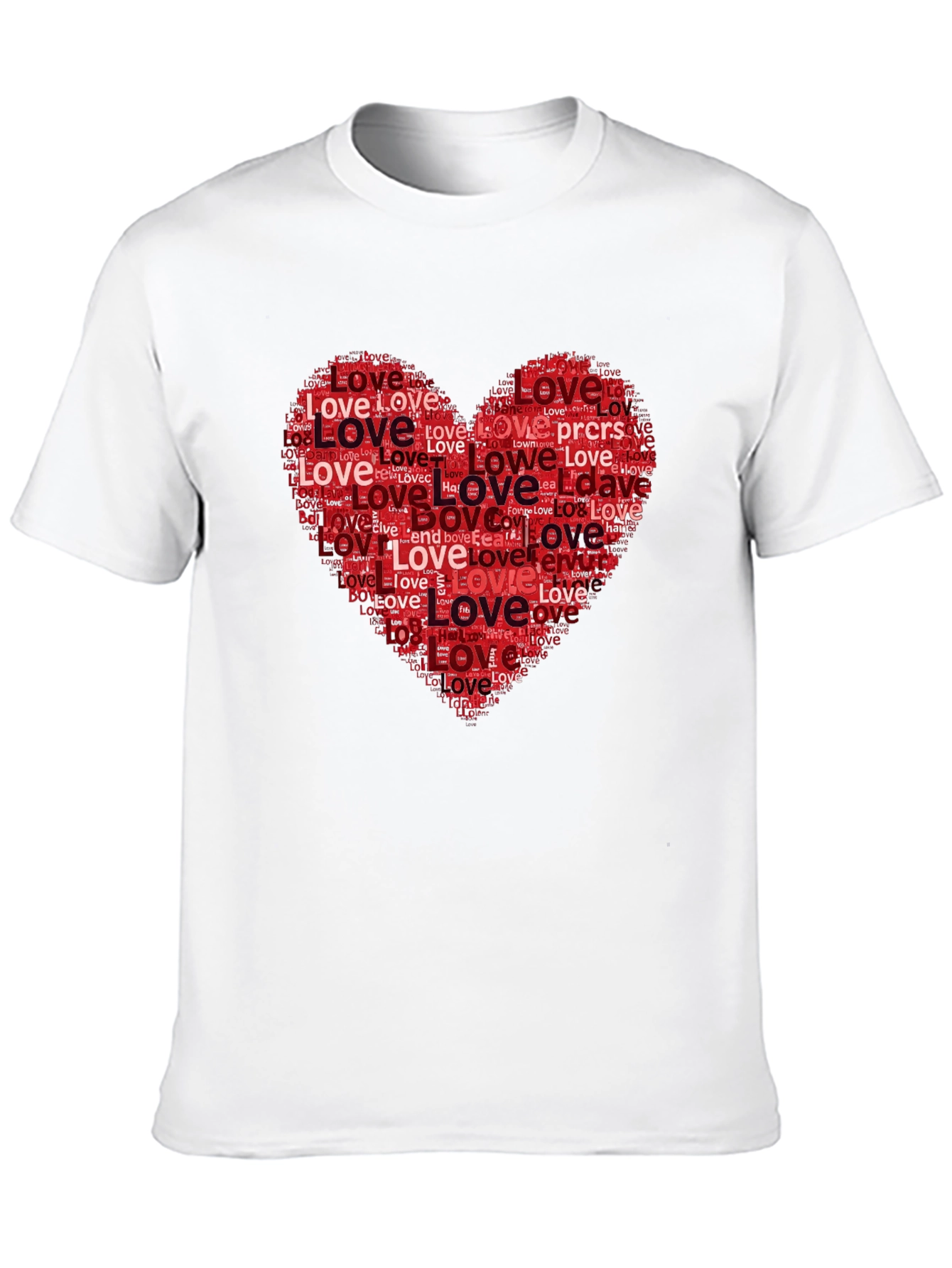 Love Heart Word Art Graphic Tee