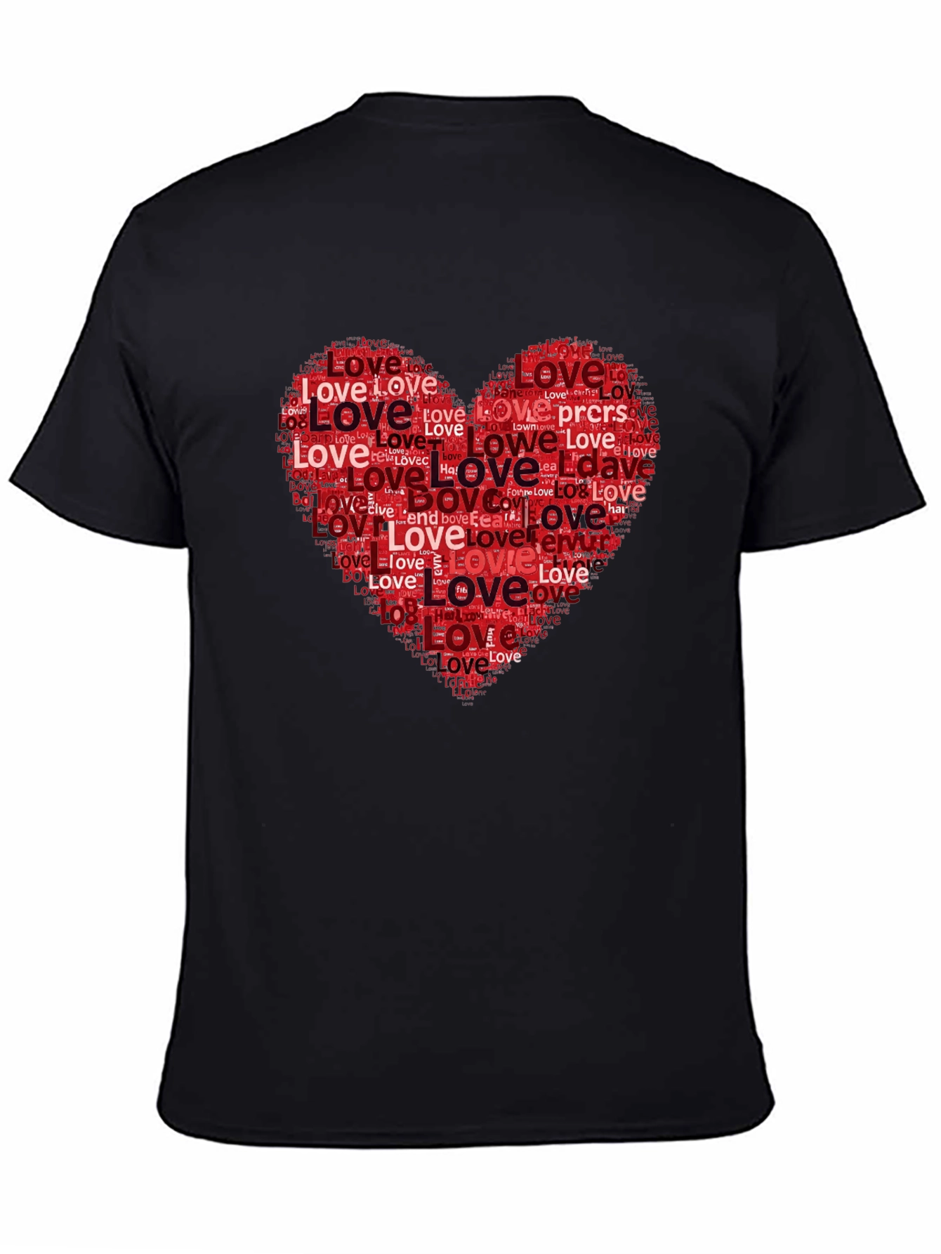 Love Heart Word Art Graphic Tee