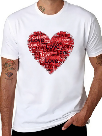 Love Heart Word Art Graphic Tee