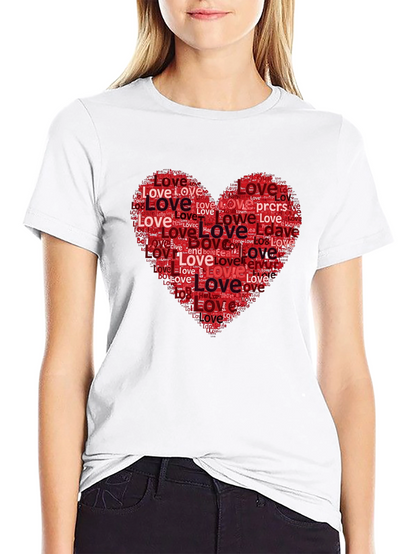 Love Heart Word Art Graphic Tee