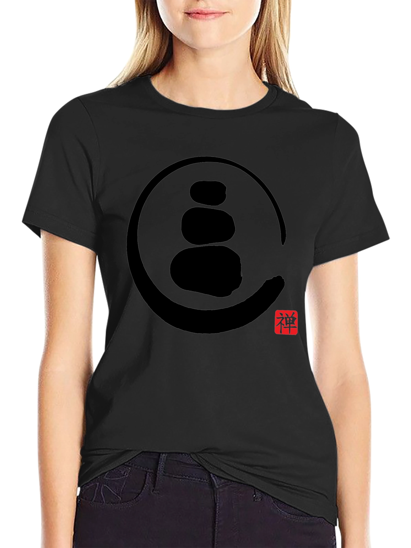 Zen Rock Stack Graphic Tee - Black