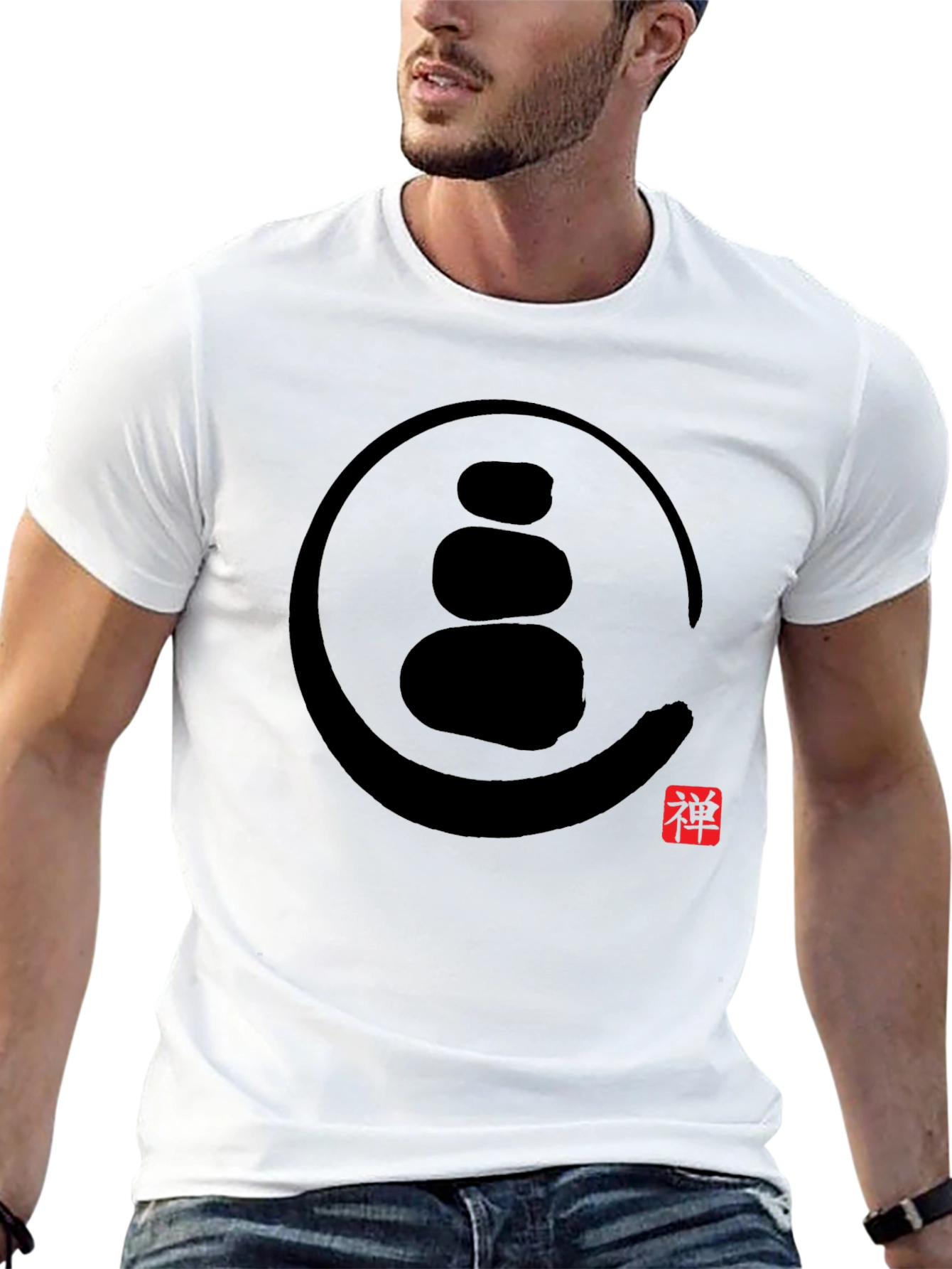 Zen Rock Stack Graphic Tee - Black