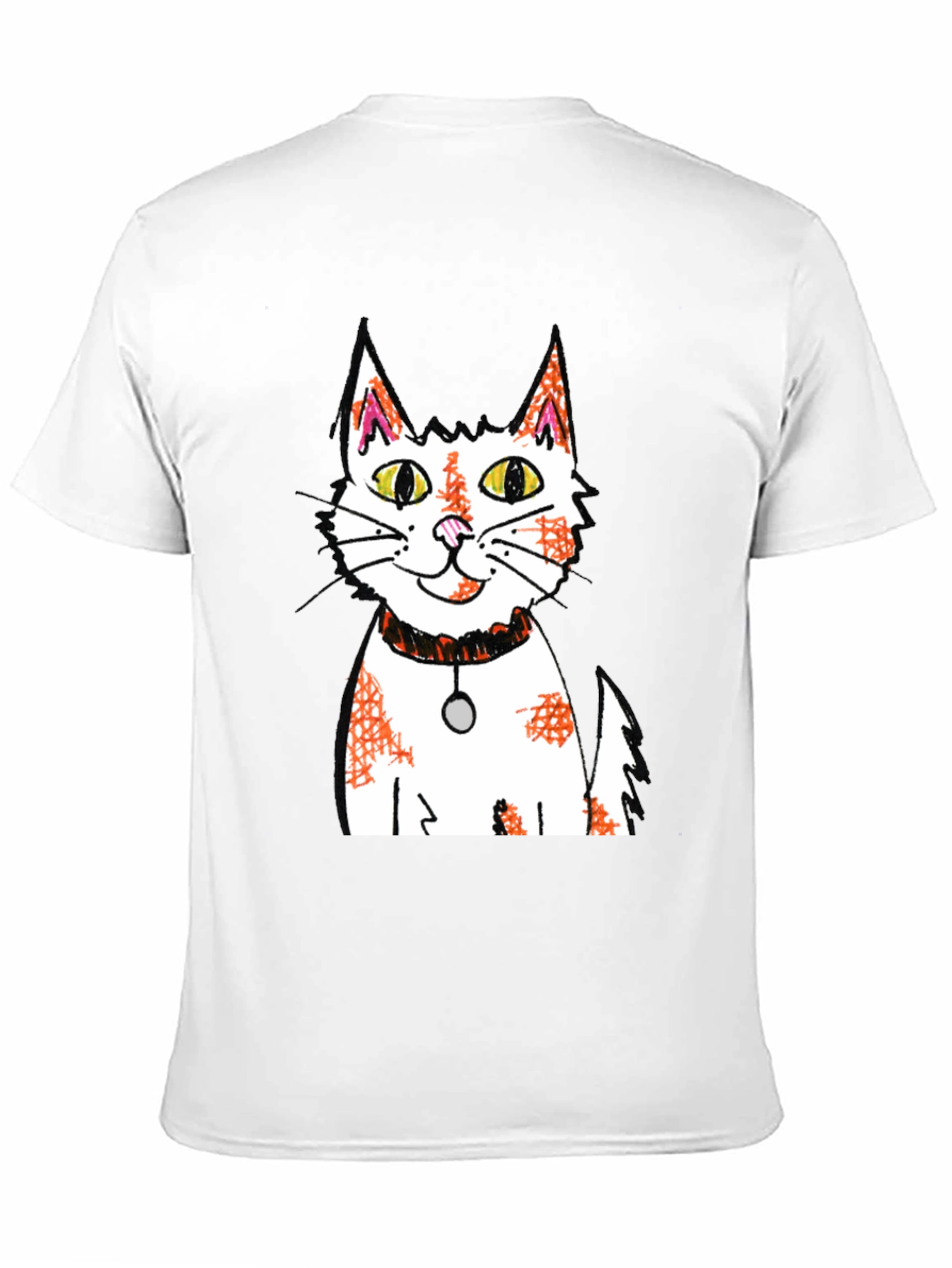 Cartoon Cat Graphic Print Black T-Shirt