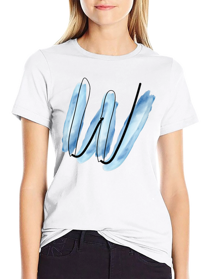 Abstract W Graphic Tee - Modern Black T-Shirt