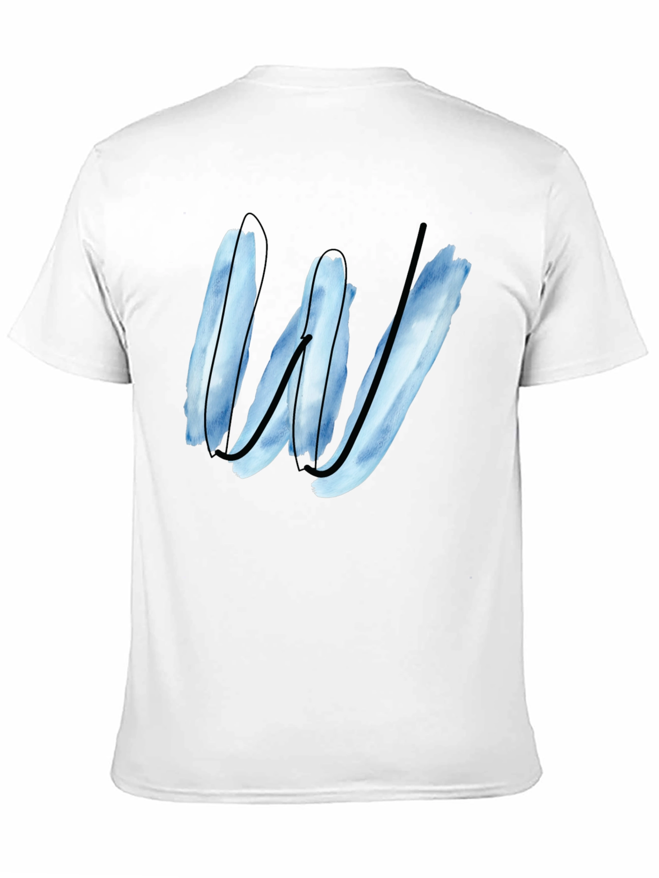 Abstract W Graphic Tee - Modern Black T-Shirt