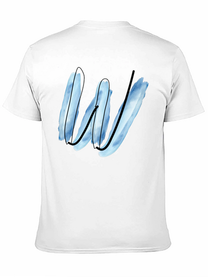 Abstract W Graphic Tee - Modern Black T-Shirt