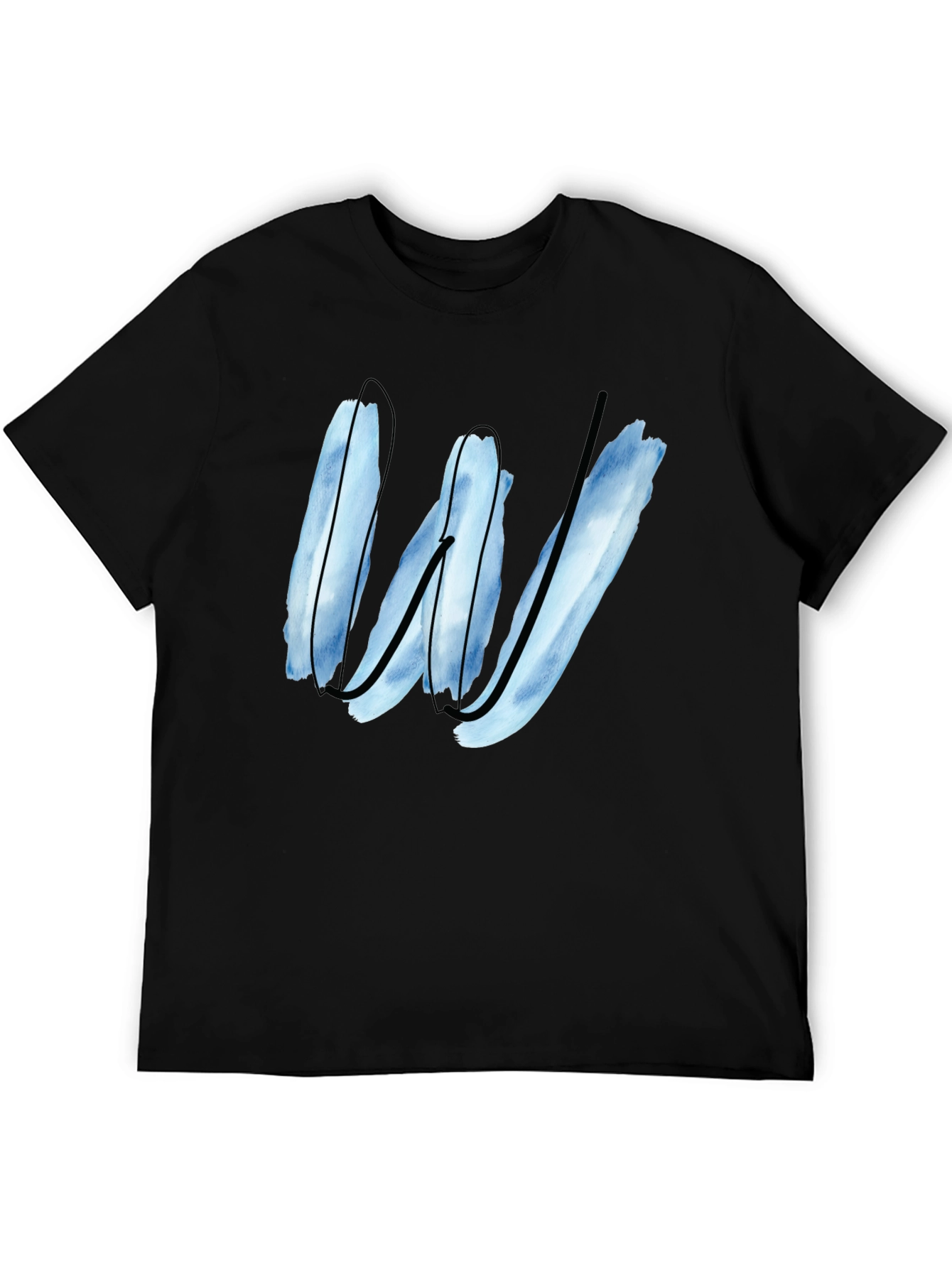 Abstract W Graphic Tee - Modern Black T-Shirt