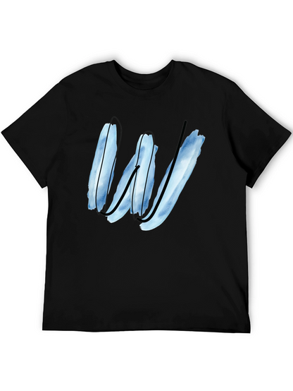 Abstract W Graphic Tee - Modern Black T-Shirt