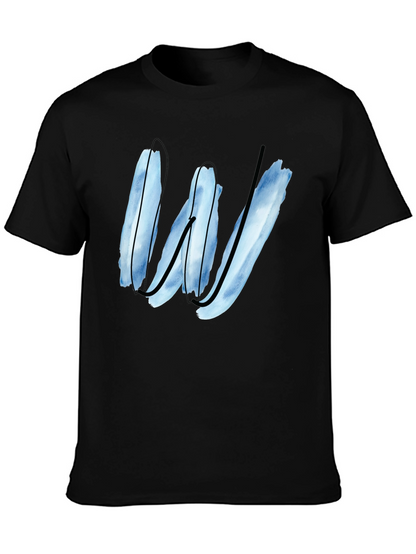 Abstract W Graphic Tee - Modern Black T-Shirt