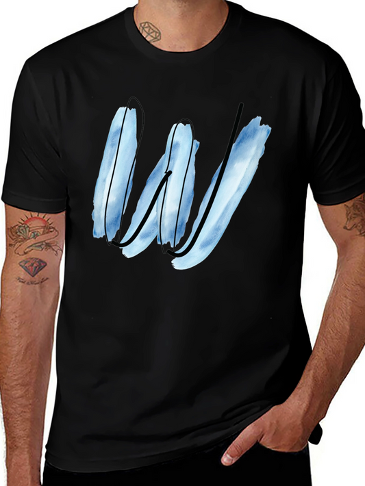 Abstract W Graphic Tee - Modern Black T-Shirt