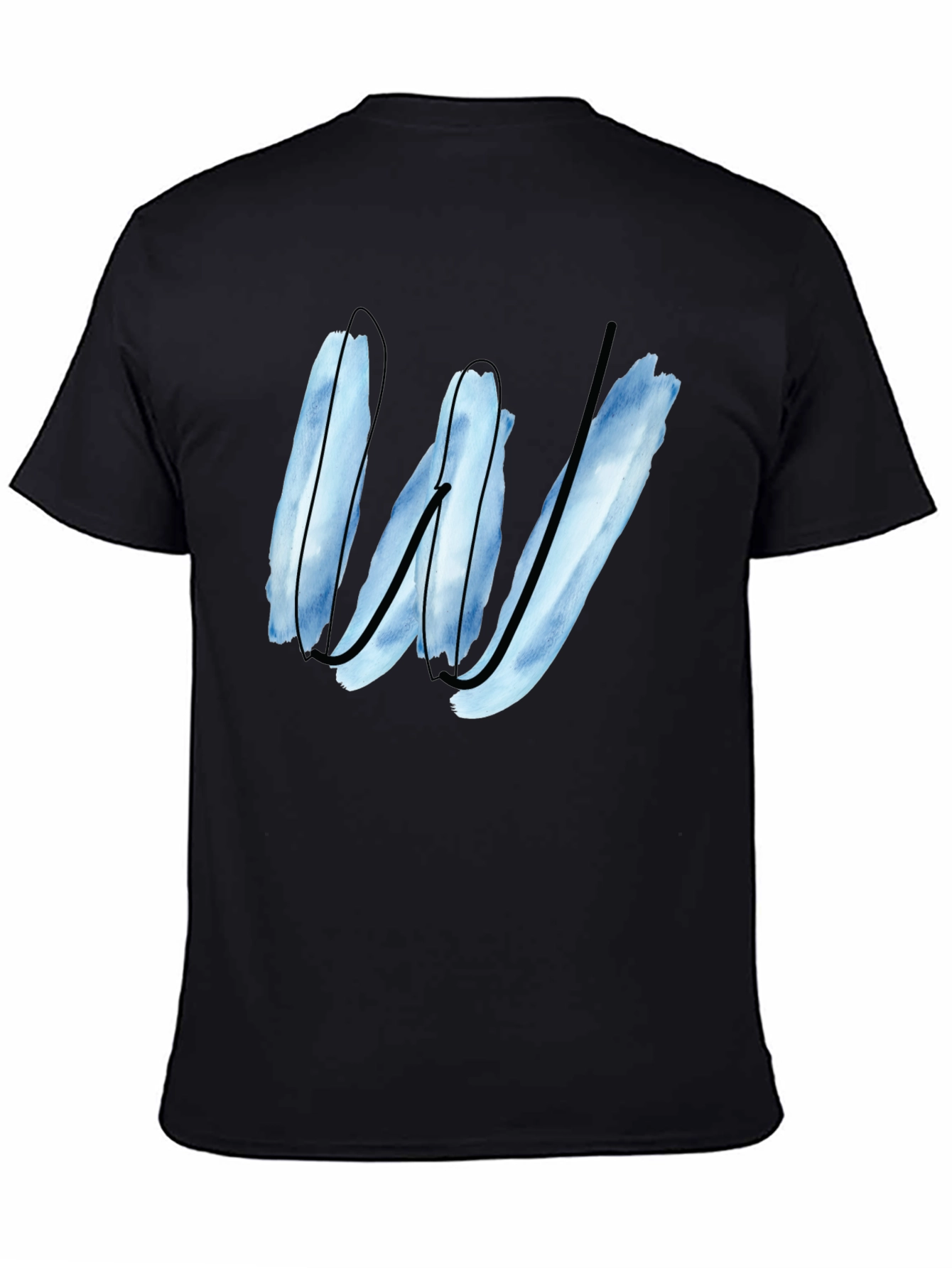 Abstract W Graphic Tee - Modern Black T-Shirt