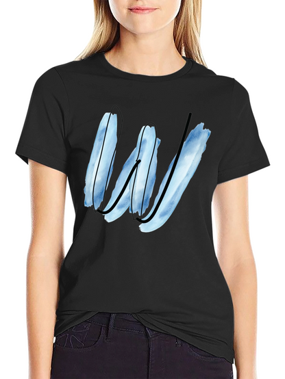Abstract W Graphic Tee - Modern Black T-Shirt