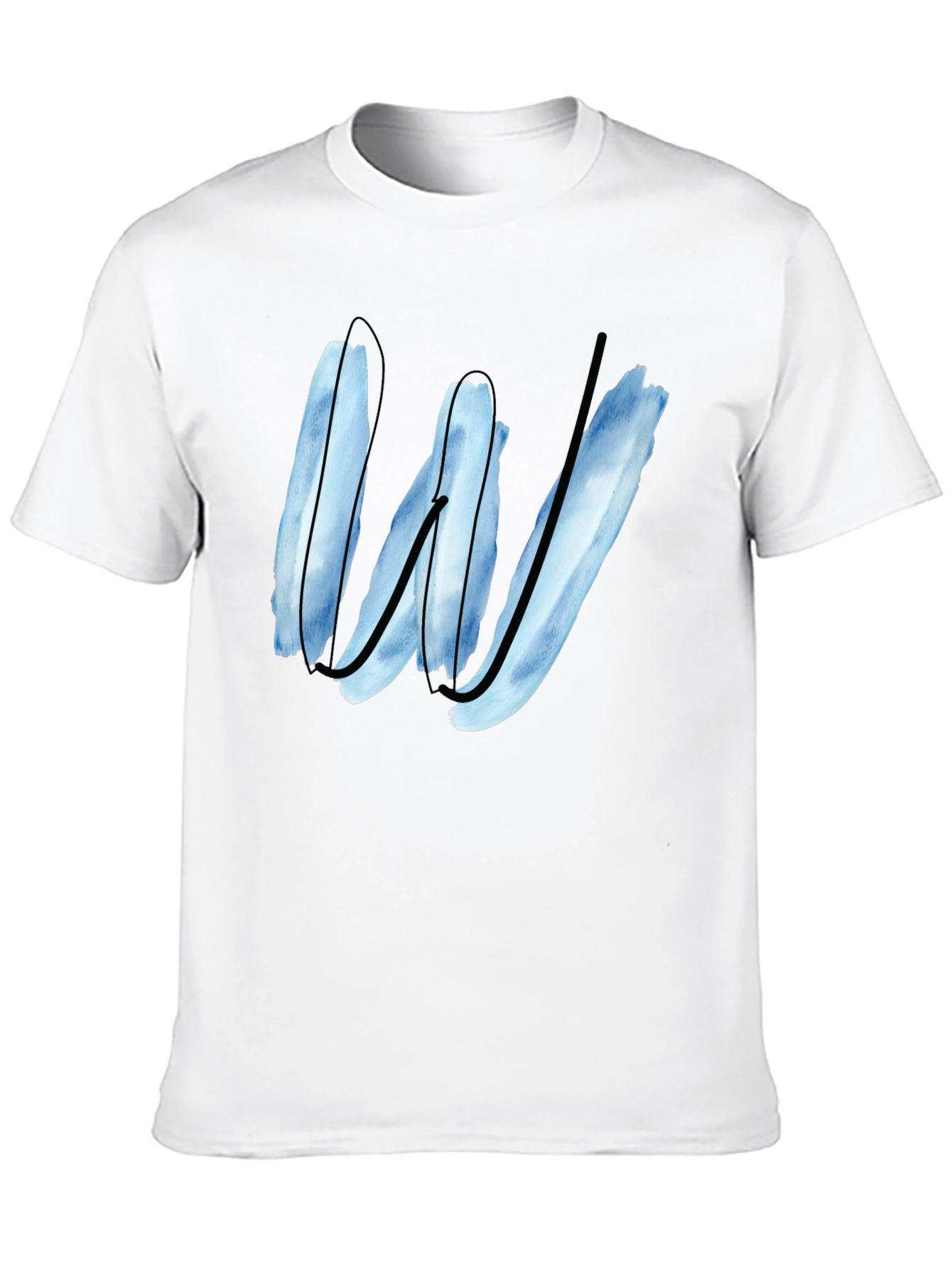 Abstract W Graphic Tee - Modern Black T-Shirt