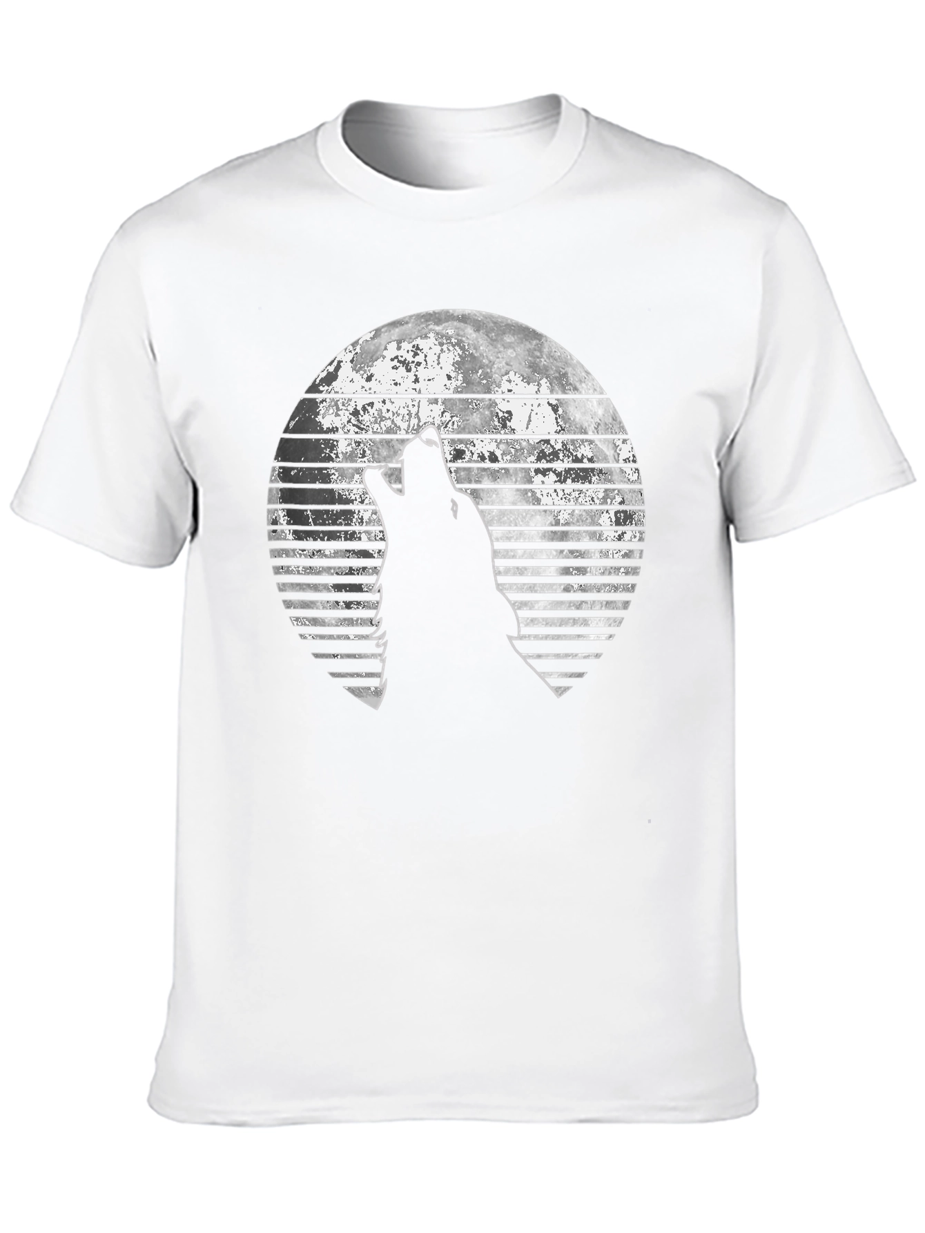 Wolf Howling at the Moon Graphic T-Shirt