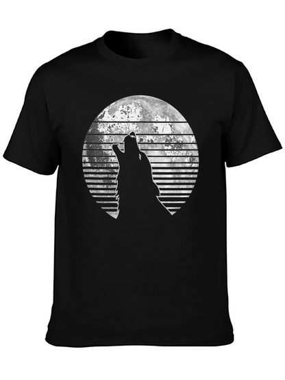 Wolf Howling at the Moon Graphic T-Shirt